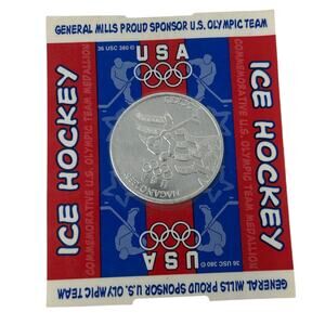 Vtg 1998 General Mills Nagano Olympic Medallion Token USA Team Rings Ice Hockey